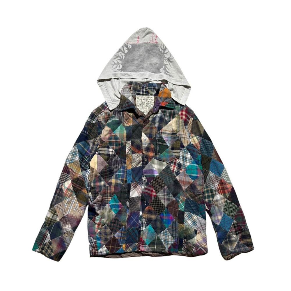 2006 rebirth to tabura rasa Rebuild patchwork flannel hoodie